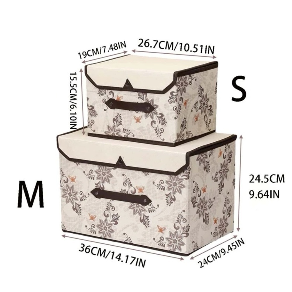 Floral Pattern Fabric Storage Box Set - Picture 4 of 4